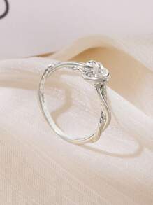 Stylever 1 pezzo Anello singolo con nodo e torsione, gioielli da donna, in argento sterling S925, anello vintage, gioielleria fine, regalo per ragazze, decorazione estiva quotidiana