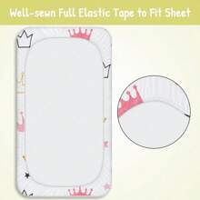 1pc Cartoon Newborn Waterproof Soft And Breathable Baby Crib Sheet, Comfortable And Skin-Friendly For Daily Use - Multicolor - View 6