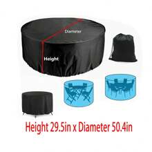 Heavy Duty Outdoor Waterproof Garden Patio Furniture Large Round Cover For Rattan Table Cube Shelter Garden Patio Table Chair Set - Black - View 4