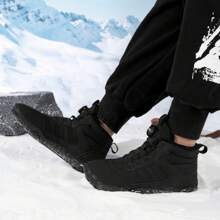 女士防水、防风、防滑、保暖雪地靴 - 黑色 - 查看 7