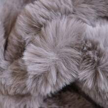 MERRYLIFE Thick Plush Faux Rabbit Fur Sofa Slipcovers 1-Piece Non-Slip Warm Soft Cozy Couch Covers Furniture Protector - 灰色 - 查看 5