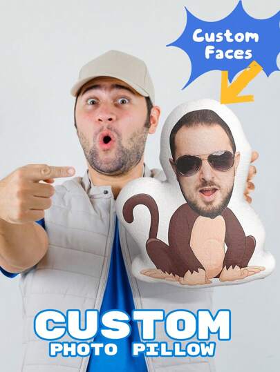 1pc Customized Throw Pillow - Personalized Photo | Cute Animal & Fun Patterns | Ideal Gift For Men, Women, Boyfriend, Girlfriend, Dad, Mom, Family And Friends | Perfect For Indoor Decor - Sofa, Bed, Car, Tea Room, Bedroom, Living Room | Unique Pillow Suitable For Mother's Day, Birthday, Children's Day, Father's Day, Anniversary, Graduation, Wedding And More