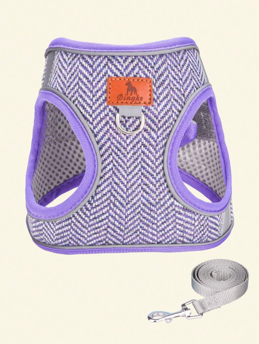 HP378 New Linen Dog Harness Set, Soft & Comfortable, Inner Mesh Lining