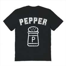 Nearly There Sp Pepper White Halloween Costume Graphic Cotton Unisex T-Shirt - 黑色 - 查看 1
