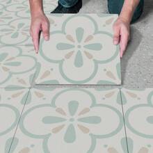 4pcs/Pack Self-Adhesive Thickened Matte PVC Wall & Floor Tiles, Suitable For Peel And Stick, Waterproof, Scratch-Resistant, Oil-Resistant, No Cutting Needed, Applicable For Bathroom, Bedroom, Kitchen And Living Room Decoration, Two Size Options: 20*20cm/30*30cm - Multicolor - View 3