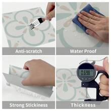4pcs/Pack Self-Adhesive Thickened Matte PVC Wall & Floor Tiles, Suitable For Peel And Stick, Waterproof, Scratch-Resistant, Oil-Resistant, No Cutting Needed, Applicable For Bathroom, Bedroom, Kitchen And Living Room Decoration, Two Size Options: 20*20cm/30*30cm - Multicolor - View 7