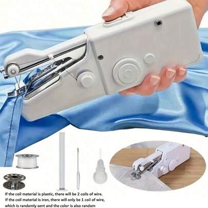 1入手提式攜帶便攜式縫紉機多功能小型電動縫紉機手動縫紉機，布料、衣物、衣物的縫製工具，是製作衣服、褲子等DIY Y2k工具的完美禮物