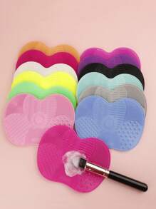 1 件化妆刷清洁垫，化妆清洁垫硅胶刷清洁垫便携式干燥洗涤工具洗涤器带吸盘，适用于化妆刷、化妆海绵、粉扑、硅胶刷清洁垫、花形、化妆刷清洁器 - 彩色 - 查看 3
