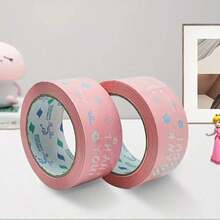 1pc Transparent Adhesive Tape For Packaging, Wrapping, Sealing - Cute Cartoon Design, High Viscosity Pink Color - Pink - View 6