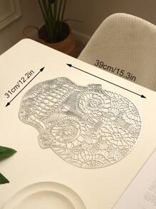 1-4 szt. Okrągłe proste podkładki z PCV, zmywalne, łatwe do czyszczenia, wycieranie, antypoślizgowe, odporne na ciepło, maty stołowe, słodka zaduma, eleganckie podkładki, ustawienie blatu, mata na stół w kuchni, świąteczne dekoracje weselne - Wielokolorowe - Zobacz 24