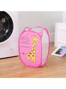 1pc Cartoon Animal Pattern Foldable Laundry Basket, Dirty Clothes Storage Boxlaundry Hamper,Washing Basketbathroom Organizer,Basket,Storage Basket,Foldable Laundry Basket