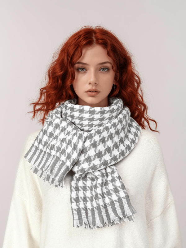 1pc Moda & Versátil Mulheres Quente Xadrez Cachecol Inverno Outono