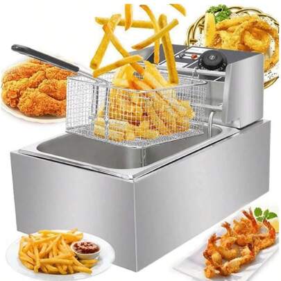 Máquina de fritura de gran capacidad 6l, que puede freír papas fritas, pollo frito, tempura, etc., adecuada para fiestas y uso diario,Fiestas de otoño, fiestas de Halloween