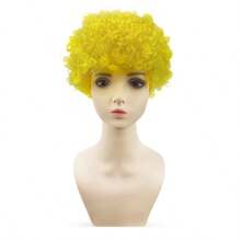 1 pieza Peluca de cabello explosivo y colorido, tocado con estilo de pelo de payaso para Halloween, accesorio de disfraz para fiesta de disfraces, sombrero de pelo rizado y esponjoso, adecuado para eventos escolares, reuniones con amigos, festivales, artículos de fiesta divertidos, accesorio para fotografía