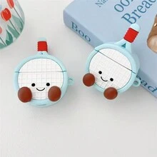 可爱羽毛羽毛球拍设计硅胶保护套兼容 Airpods Pro 2/Airpods 3/Airpods 1&2，软套防震女士耳机配件 - 白色 - 查看 1