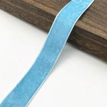 6-38mm Sky Blue Color Single Sided Velvet Ribbon Christmas Ribbon Jewelry Display Packaging Flower Gift Packaging Bow DIY Party Decoration Valentines - Sky Blue - View 6