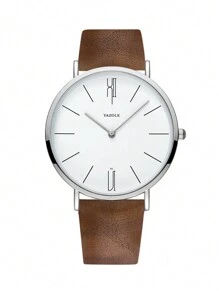 1 pieza Reloj exterior para hombres con correa, Analógico de cuarzo, reloj deportivo, reloj de pulsera para hombres de negocios con decoración