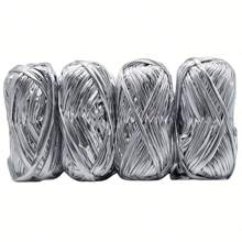 4 Pcs Imitation Leather Cloth Strip Yarn For Crocheting And Knitting - 14.1oz Total, Includes 100g/3.53oz, 33m/36yd Length, 2cm/0.78in Width, Suitable For Bags, Blankets, Cushions, And Carpets - Unique Metallic Colors, Polyester Fiber - Multicolor - View 15