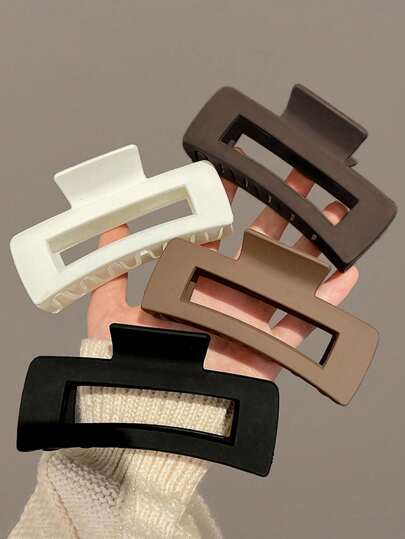 4 st/1 st dam svart, vit, brun 4,33 tum/11 cm fyrkantiga hårspännen i plast, moderiktiga, eleganta, mångsidiga, minimalistiska stil, lämpliga för vardag, fest, pendling, semester - hårklor för styling, tvätt, smink, outfitaccessoarer sommar hårklämma hårklämmor hårklämmor hårfångare hårspänne, skolgrejer, college höst vinter klospänne håraccessoarer för kvinnor