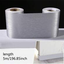 1 卷 10cmx5m 金属拉丝防水踢脚线贴纸 - 适用于门窗框架的自粘式 PVC 墙饰 - 易于安装且耐用 - 多色 - 查看 13