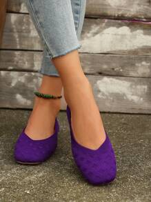 Nuevos zapatos planos tipo mocasín casuales de mujer color sólido para exteriores