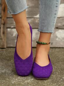 Nuevos zapatos planos tipo mocasín casuales de mujer color sólido para exteriores
