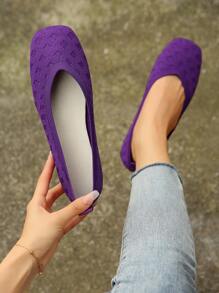 Nuevos zapatos planos tipo mocasín casuales de mujer color sólido para exteriores
