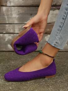 Nuevos zapatos planos tipo mocasín casuales de mujer color sólido para exteriores