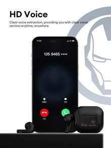Marvel Auriculares inalámbricos QS-T36 con supresión pasiva de ruido, tipo semientrante, con sonido envolvente 3D Hi-Fi, baja latencia, larga duración de la batería y cómodo uso para teléfonos y computadoras