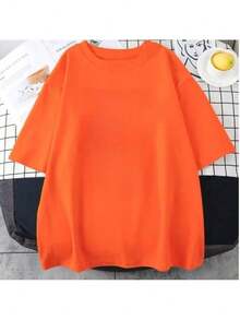 Women's T-Shirt With Popcorn Design - 橘色 - 查看 2