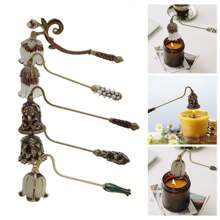 1 pieza Apagavelas elegante con mango largo, accesorio de metal para velas, apagador de llama del pabilo, decoración del hogar, regalo