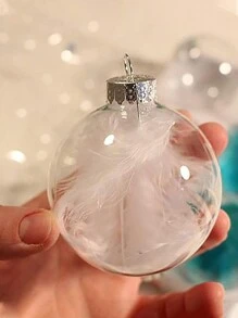 6Pcs Christmas Transparent Ball Plastic Christmas Trees Open Ball Box Bauble Ornament Wedding Gift Present Party Home Decoration