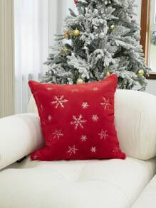 1 Pc Craftsmanship Style Red Christmas Silver Sequins Snowflakes Are Soft And Comfortable, Suitable For Sofas And Bedrooms - Multicolor - View 3