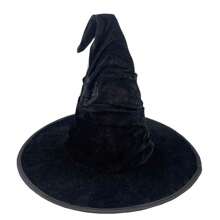 1 peça chapéu de pelúcia de Halloween, chapéu de festa cosplay de mágico unissex, boné pontudo de bruxa preto sólido, camurça falsa de Natal - Multicolorido - Ver 12