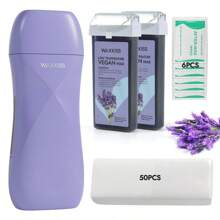 WAXKISS Roll-On Wax Kit For Painless Hair Removal, Includes 2 Lavender Wax Cartridges, Roller Wax Kit For Women And Men, Easy At-Home Use For Large Areas, Leaves Skin Smooth And Hair-Free - 美規A型插(110-127V) - 查看 8