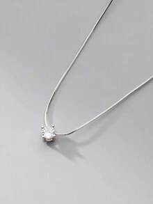 1 Chiếc Vòng Cổ Mặt Dây Chuyền Đơn Bằng Bạc Sterling 925 Thời Trang Bốn Móng Với Thiết Kế Vòng Cổ Phong Cách Ngọt Ngào Cổ Điển Để Trang Trí Hàng Ngày N016 - vòng cổ - Xem 6