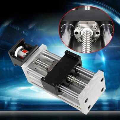 YUNRUX Guia linear de mesa linear manual 100mm unidade linear de deslizamento de trilho linear unidades lineares de eixo linear, eixo linear: 16 mm (diâmetro)