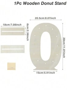 1pc Wooden Number 0-10 Donut Stand Column, Household Donut Rack, Party Donut Placement Stand, Birthday Party DIY Dessert Decor Prop, Paired With Age Numbers, Cake Stand Cake Decorations Cupcake Stand Cake Decor Cake Holder , Babe Shower Decor Home Decor Room Decor Wooden Food Tray, Wedding Decor Wedding Party Supplies Wedding Decorations Wedding Cake Stand, Christmas Decor, 2026 New Year Decor