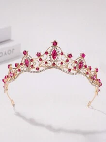 1pc Elegant Crystal Rhinestone Queen Crown Tiara For Women, Wedding/Party/Birthday