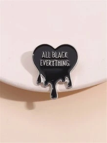 1 Stück Cartoon Schwarz Legierung Magie Buchstaben Herz geformte Anstecknadel für Kleidung, Taschen, Clubs, Valentinstag, Geschenke für sie Valentinstag, Mutter, Muttertag, Geschenk