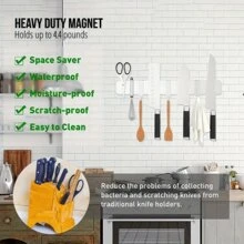 Magnetic Refrigerator 19.7-Inch Magnetic Knife Holder-Double-Sided Refrigerator Magnetic Knife Belt-Magnetic Knife Bar-304 Stainless Steel Kitchen Tool Holder/Rack (Upgrade)