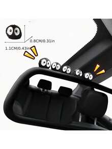 12pcs Cute Little Charcoal Rearview Mirror Accessories - Fun Instrument Panel Decor, Suitable For Cute Car Decoration Gifts And Interior Decor - Black - View 3