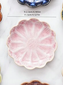 1 szt. Ceramiczna taca do przechowywania, Nordic Creative Reactive Glaze w stylu japońskim, wysokiej klasy, elegancka, gradientowa, płaska miska w kształcie kwiatu lotosu, odpowiednia do hoteli, sklepów jubilerskich, restauracji, biur, wystaw, kuchni, salonów, łazienek, wystroju wnętrz, biżuterii, akcesoriów do włosów, artykułów codziennego użytku, zapachów, mydła, powrotu do szkoły