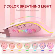 60% Percent Gaming Keyboard, PS4 Keyboard Mechanical Feel, Backlit Keyboard And Mouse, Rgb Keyboard Gaming Mice Combo, Wired Keyboard Mouse Gaming Set, With Mice Pad, USB Keyboards - Pink - View 7