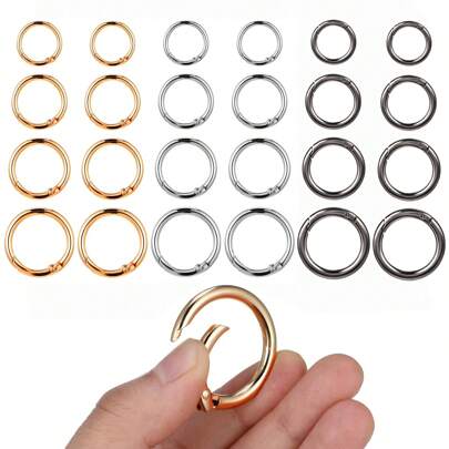 5pcs Key Ring Clip, Round Keychain Rings, Round Carabiner Clip For Keys, Buckle, Bags, Purses - Key Chain Hooks Replacement Keychains Lanyard DIY Crafts Gift Souvenir Car Accessories Bag Charm School Cute Goth Y2k
