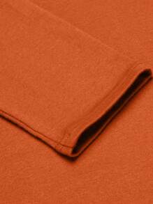 Men's Slim Fit Long Sleeve High Neck Warm Sweater - Orange - View 5