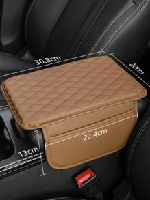 1pc Premium PU Leather Car Armrest Pad With Handy Storage Bag - Elevated Comfort, Universal Fit, Ideal For All Seasons, Enhances Car Interior