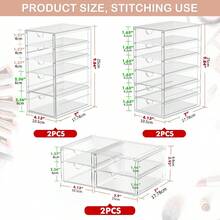 Makeup Organizer Storage With 30 Drawers, 6 Pack Desktop Office Supplies, Desk Organizers, Clear Desk Accessories, Dustproof Drawer Organizer And Storage For Make Up, Jewelry, Pen, Desktop Stationary - Trong sáng - Xem 4