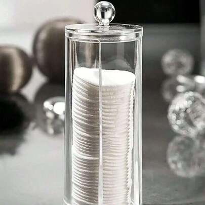 1个棉签收纳盒，卸妆棉分配器，带盖卸妆棉收纳盒，透明化妆品收纳盒，浴室卸妆棉签收纳袋，房间装饰，包袋，化妆包，梳妆台，旅行，化妆包，收纳盒，储物盒，旅行必备，化妆品收纳盒，化妆包，洗漱包，桌面收纳盒，化妆包，化妆袋，化妆品收纳盒，梳妆台配件，化妆袋，化妆包，珠宝盒，收纳袋，化妆刷收纳盒，刷子收纳盒，香水收纳盒，收纳袋，女士礼物，圣诞礼物，女士礼物创意，房间装饰