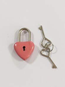1set Heart Shape Padlock And Key Set Padlock With Key,Heart Lock Zinc Alloy Suitcase Luggage Bag Anti-Theft Lock,Mini Luggage Hardware Lock, For Suitcase Jewelry Box,Wedding Locks And Keys Working Keys And Locks Decorations,Gym Lockers(Five Olors To Choose From)